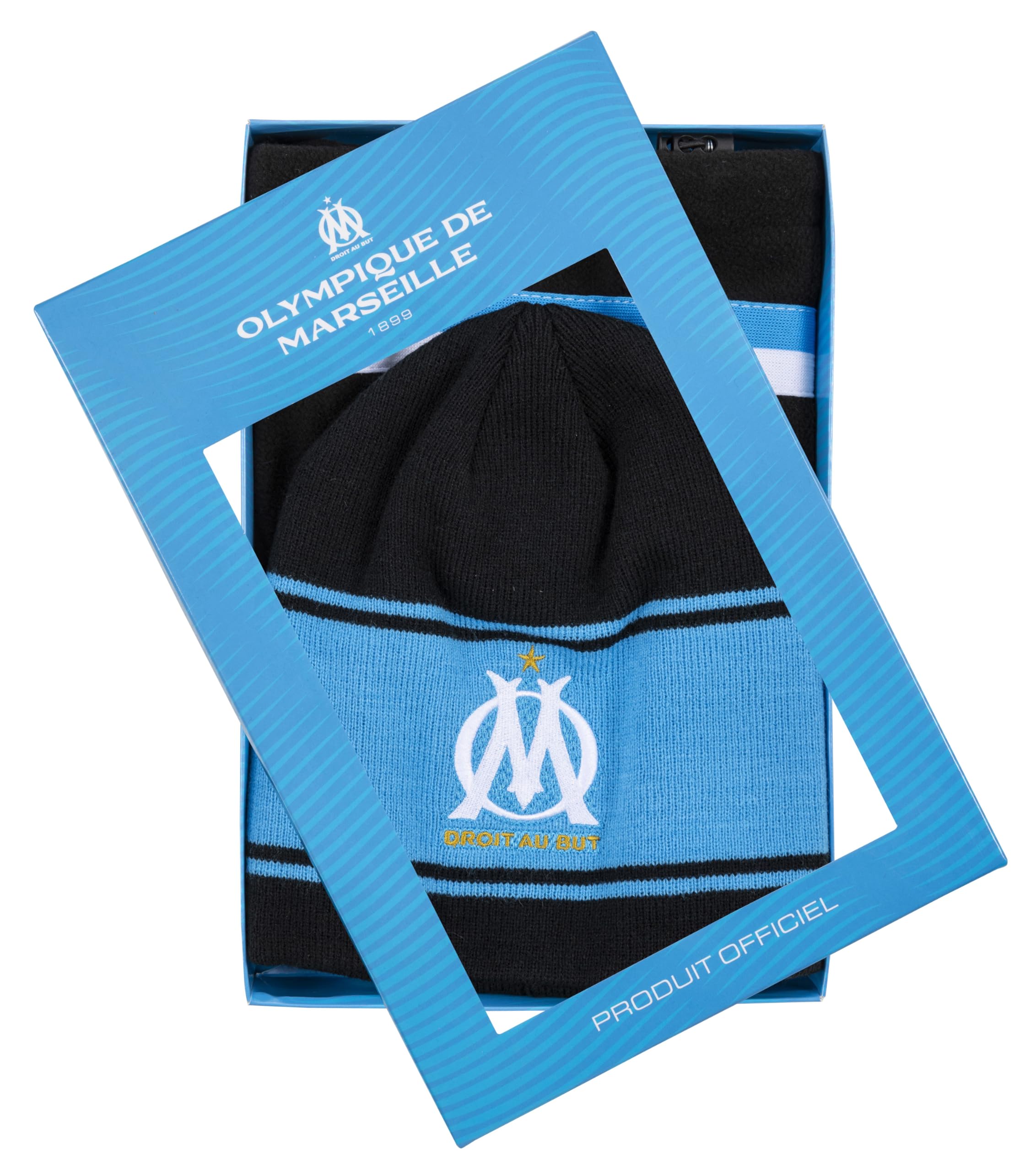 OLYMPIQUE DE MARSEILLE Coffret Bonnet + cache cou OM - Collection officielle