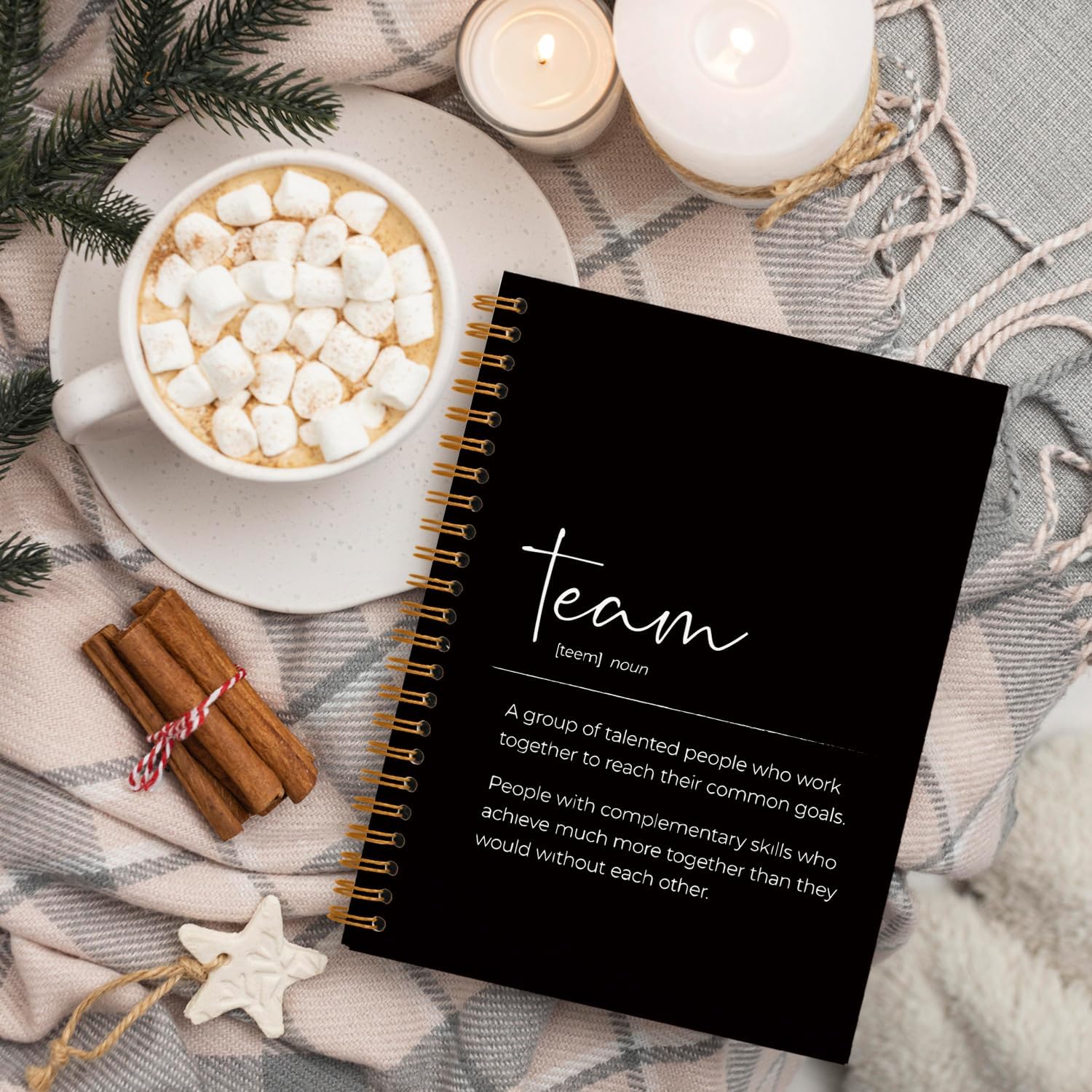 QUICQOD Team Gifts for Employees,Team Definition Notebook Journal,Thank You Gifts for Coworkers Employees,Team Appreciation Gifts,Teamwork Gifts,Black Hardcover Spiral Notebook 5.5x8.3(black) - Image 4