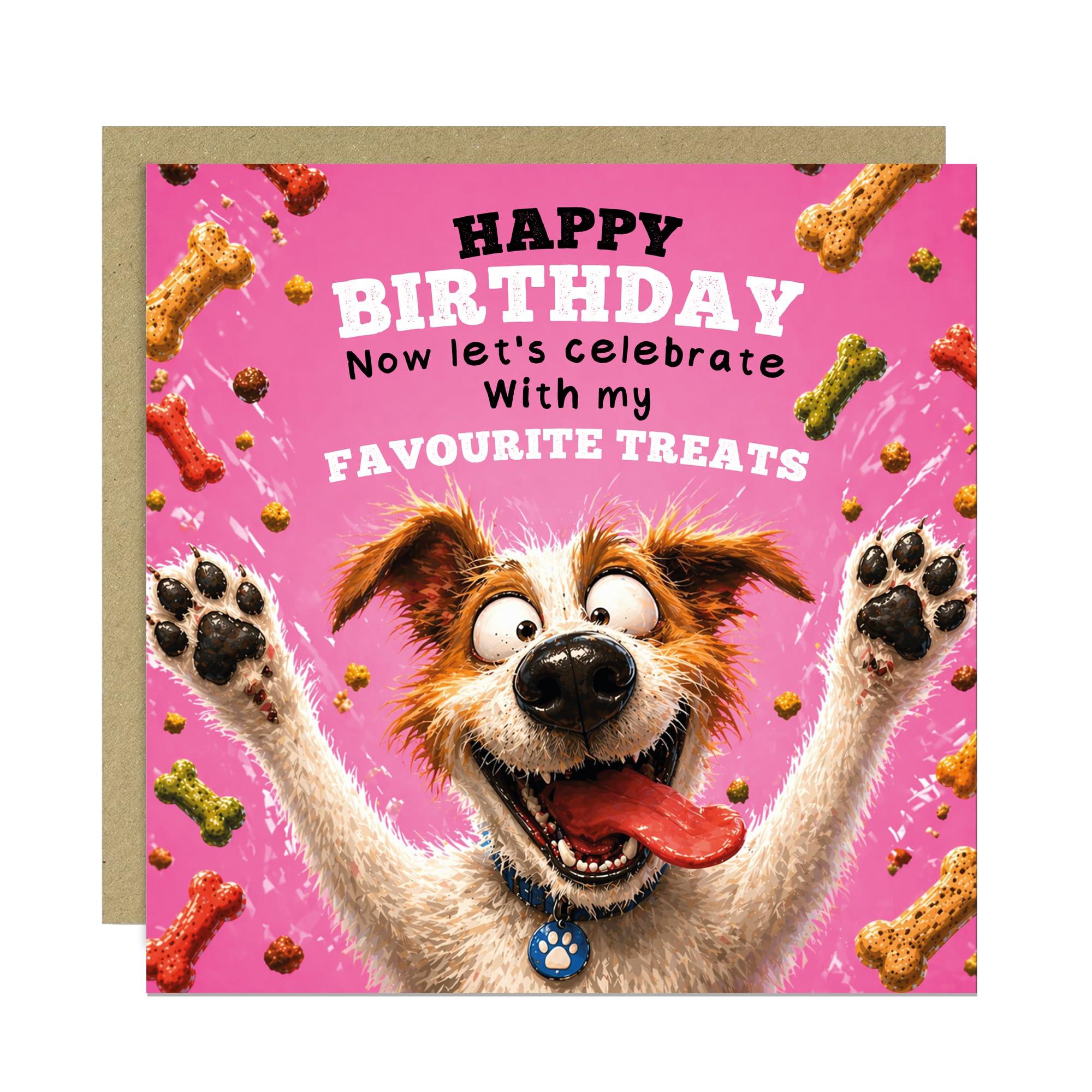 RED OCEAN Dog Mum Birthday Card From The Dog Funny Humorous Birthday Cards For Pet Owner Dogs Owner Greetings Cards For Women Her 145x145mm With Kraft Envelope
