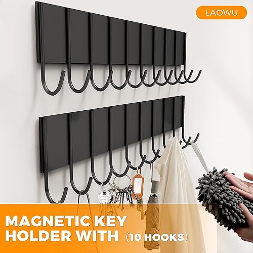 Miniatura 13 de Soporte magnético para utensilios para nevera, perchero magnético resistente para puerta de metal, estante magnético para herramientas de barbacoa