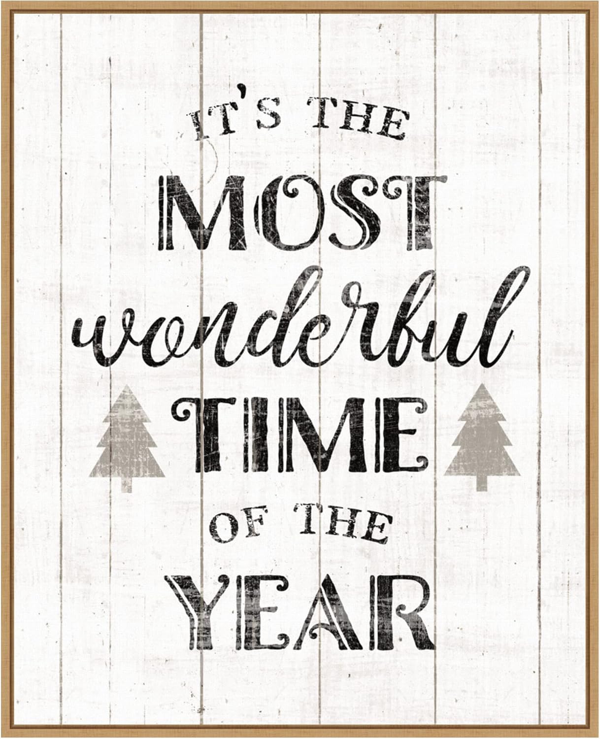 Amanti Art Framed Canvas Wall Art 28x23 Wonderful Time by Wild Apple Portfolio, Framed Wall Art Canvas, Holidays Artwork, Modern Decor, Medium Poster Painting for Living Room, Bedroom, Bathroom,