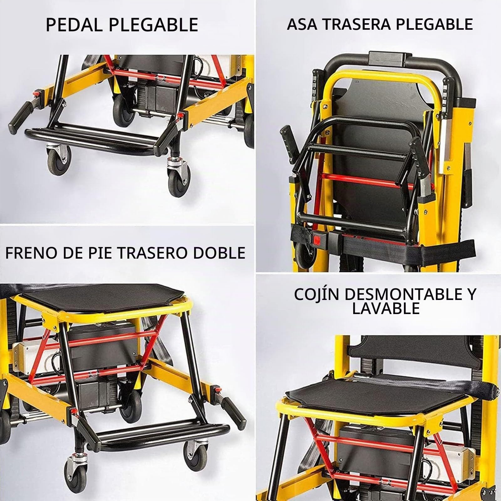 Salvaescaleras Portátil,Salvaescaleras Para Personas Mayores,Silla De Ruedas Eléctrica Plegable,Salvaescaleras Eléctricas,Scooter De Movilidad,Para Subir Y Bajar Escaleras Black