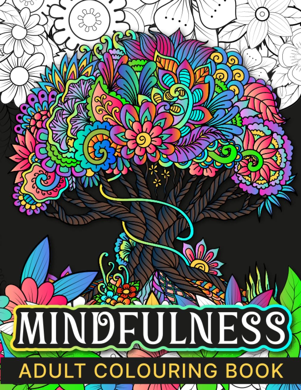 Mindfulness: Adult colouring book - Large print - Mindfulness Coloring Book For Adults - Zen Coloring Book For Mindful People - Adult Coloring Book ... Designs Animals, Mandalas, Loss Of Anxiety.