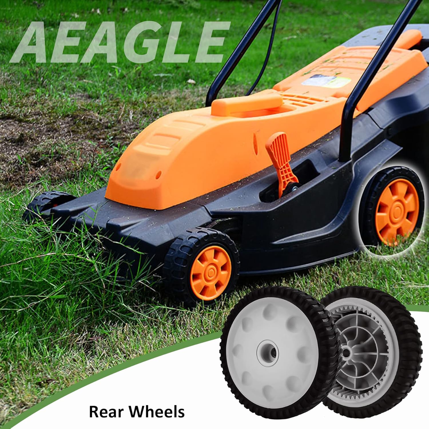 Mower Rear Wheels 734-04019 734-04127 for MTD S-Wave Lawn Mower, Troy Bilt 11A-542Q711 11A-542Q766, GW 12" X2-1/8