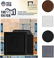Stable The Table 12-Pack Black Square Furniture Levelers - Anti-Slip Stabilizers, Risers & Floor Protectors for Wobbly Tables, Sofas, Beds on Hardwood, Made in USA