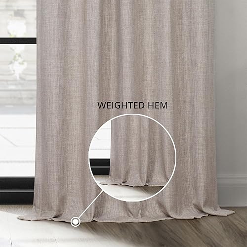 Miniatura 7 de HPD Half Price Drapes - Cortinas de lino sintético texturizado para oscurecer la habitación, dormitorio, sala de estar, 1 panel de 50 pulg de ancho