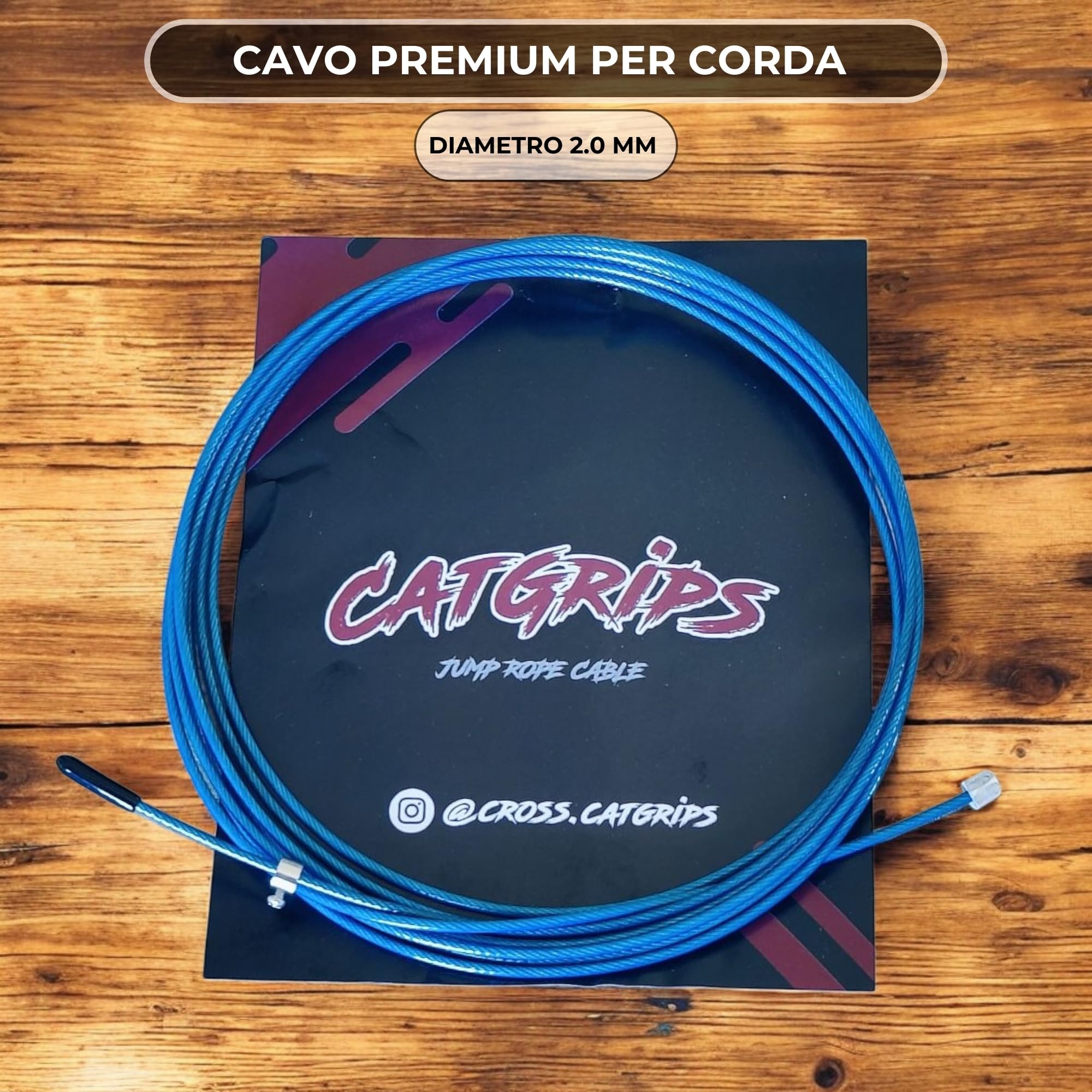 CATGRIPS Cavo di Ricambio per Corda da Salto 2.0mm Acciaio Rivestito Flessibile Anti-Attorcigliamento