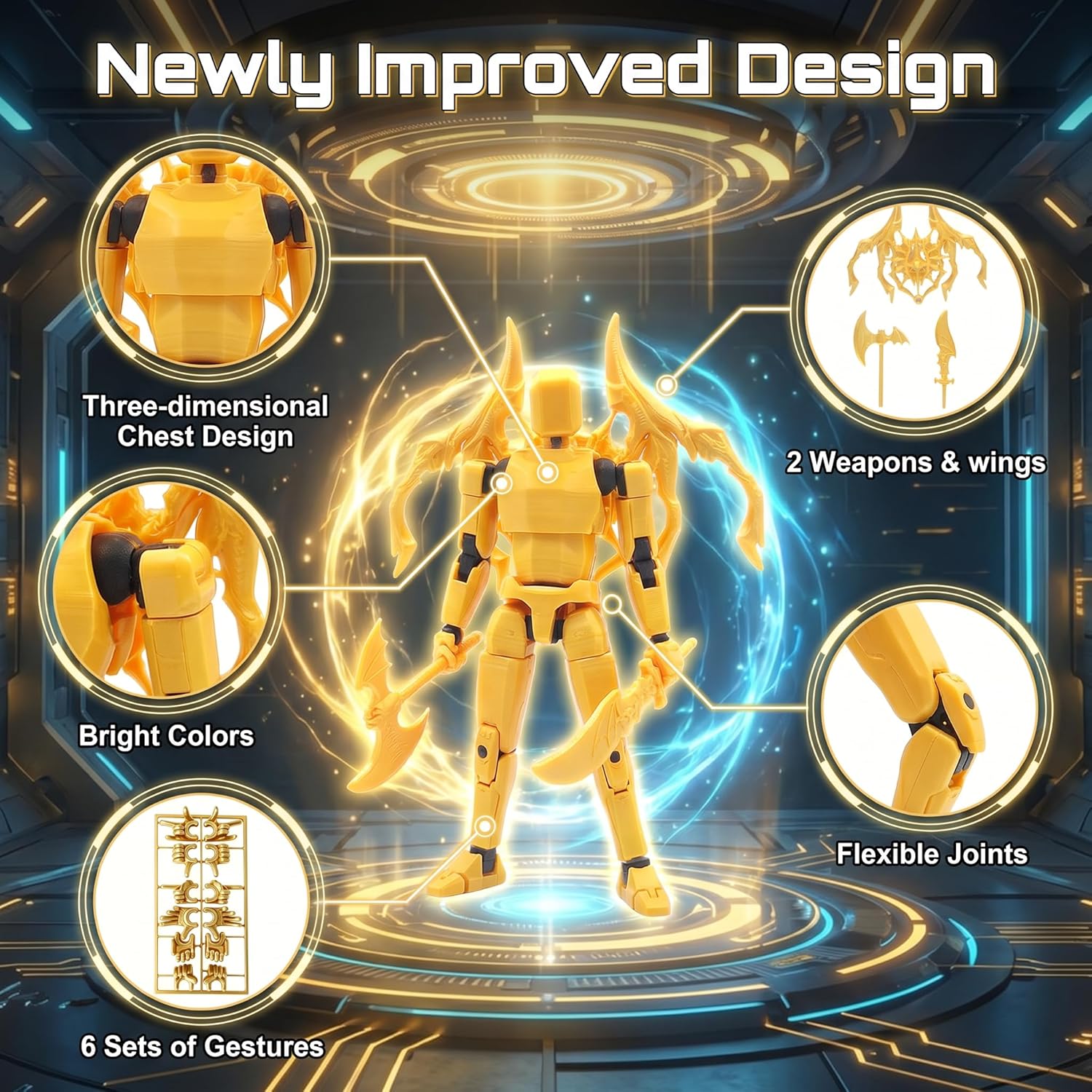 T13 Action Figure Set - (Assembled) 3D Printed Action Figure, Titan 13 Action Figure, Multi-Jointed Movable Dummy 13, Robot Action Figure, Birthday Gifts for Boys, Girls Desktop Decorations