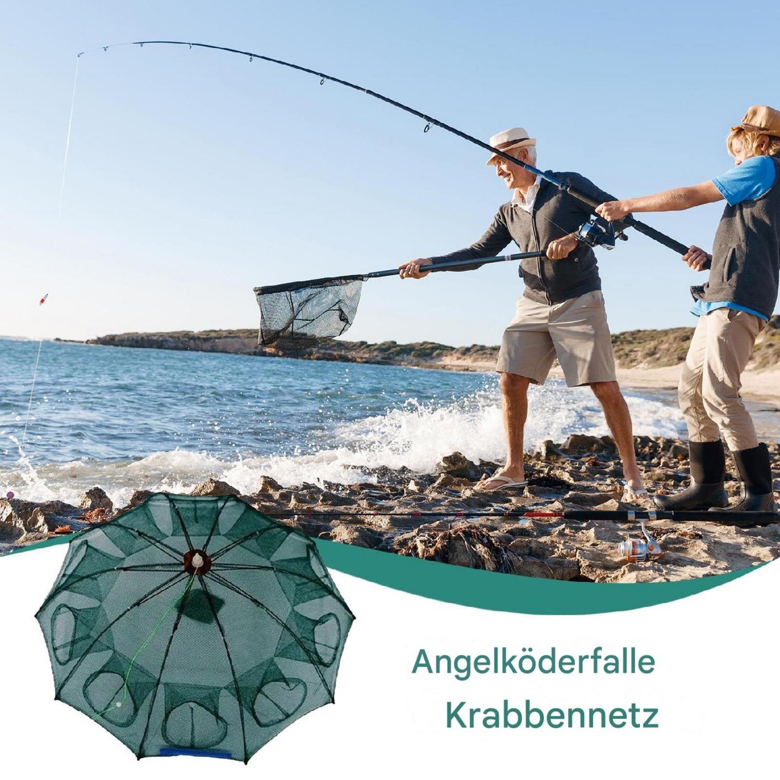 Red de cebo de pesca, redes de pesca plegables, 4/10/16 agujeros, trampa para langostas, accesorios de pesca portátiles, red de pesca para bacalao, anguilas, cangrejos, peces pequeños, camarones