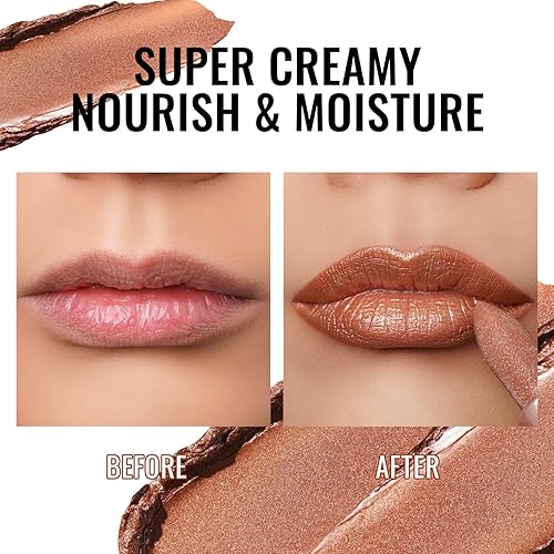 Miniatura 6 de Oulac Lápiz labial marrón nude para mujer, bálsamo labial tintado hidratante, textura cremosa, maquillaje de labios ligero, vegano y sin gluten,