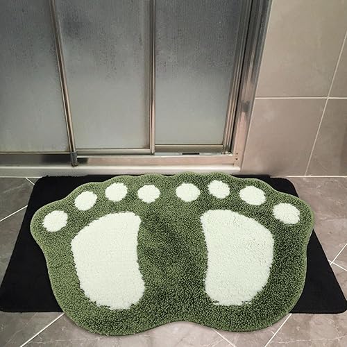 Miniatura 7 de VICASKY Absorbent Footprint Bathroom Floor Pad Quick-Drying Water-Absorbing Non-Slip Mat Machine Washable Green Bath Rug for Shower Door Safety