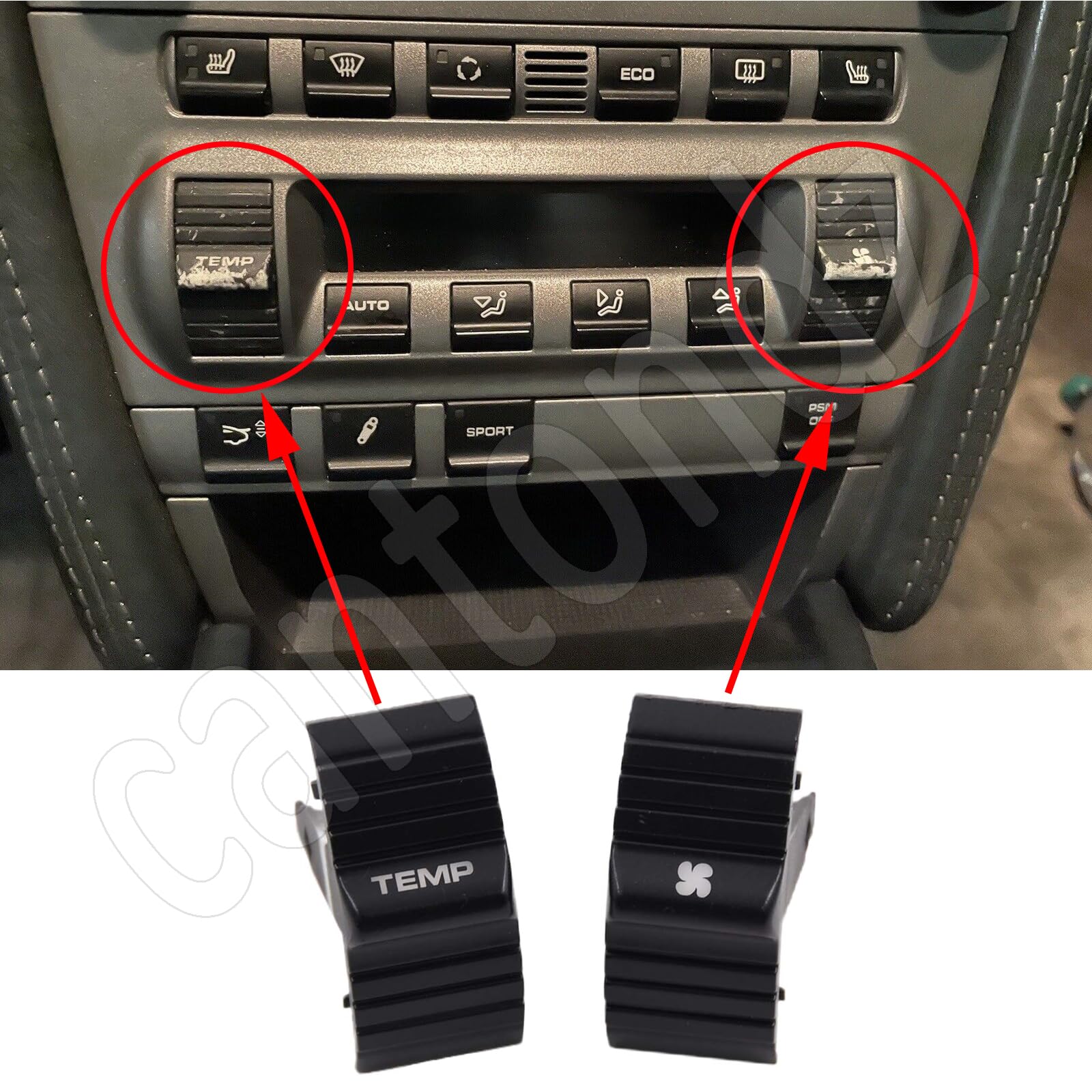 2 Pulsanti Tasti Ricambio Controllo Clima Compatibile con Porsche 911 997 987 Boxster Cayman