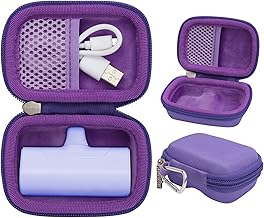 Khanka Hard Travel Case for iWALK Mini Portable Charger 4800/4500/3350mAh and Charging Cable,Ultra-Compact Power Bank Box(Purple,Case Only)