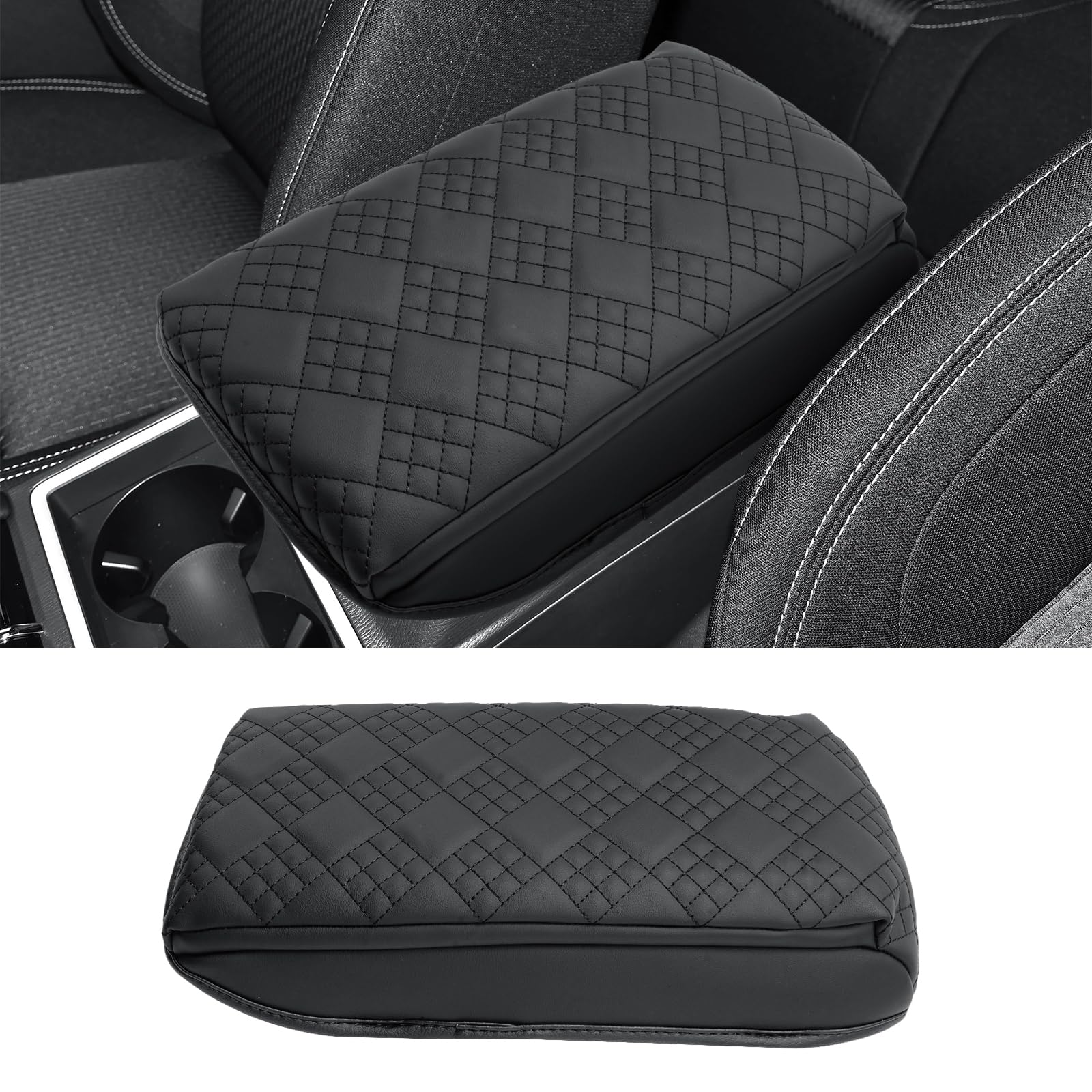 CDEFG for 2025 2026 2027 Outlander Sport Center Console Cover for 2021-2026 2027 Outlander Sport Accessories Armrest Cover Middle Console Protector Arm Rest Pad Leather