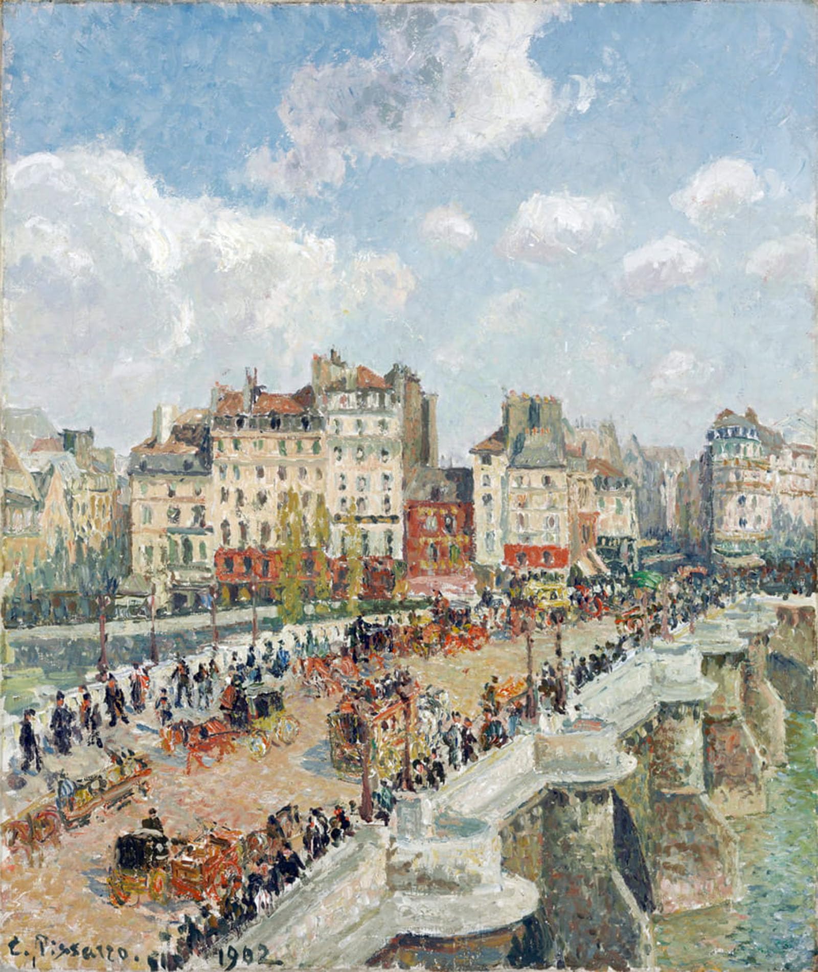 SERENDIPITP Vintage Wall Art Canvas Nordic Poster Canvas Print Picture the Pont Neuf by Camille Pissarro Wall Art Poster for Home Decor 60x90cm