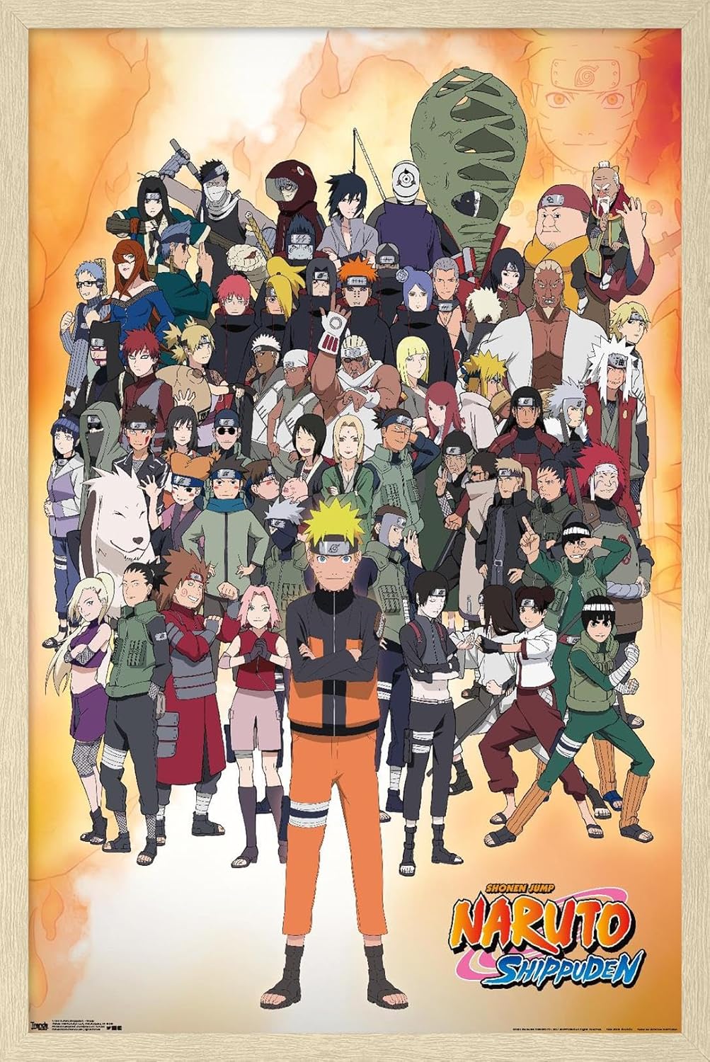 Trends International Naruto Shippuden - Group Wall Poster, 22.375" x 34", Black Framed Version