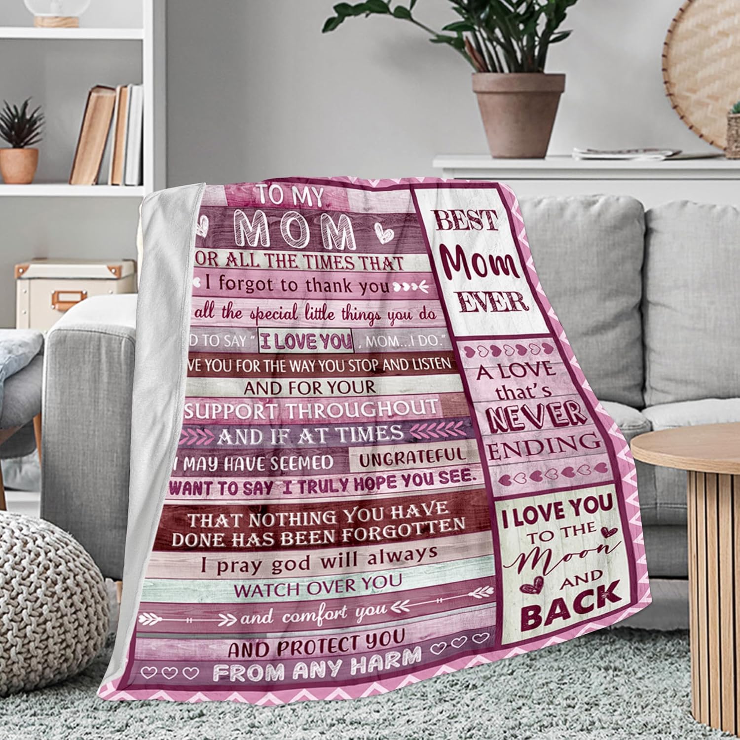 Gifts for Mom, Cool for Mom from Daughters Son, Best Mother Ever Gifts for Christmas/Valentine's Day/Birthday Throw Blankets 60X50 Inch
