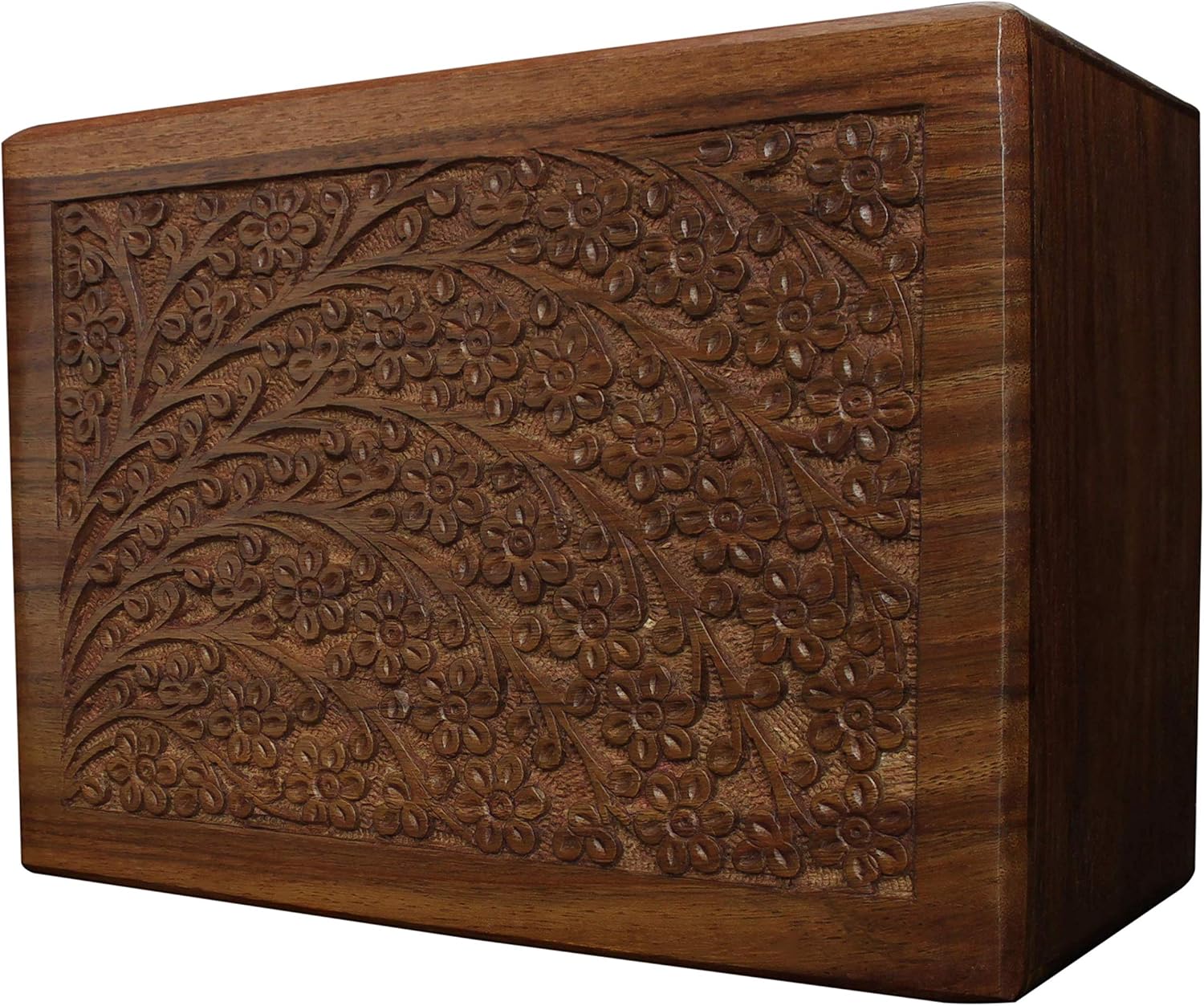 Tree of Life Hand-Carved Rosewood Urn Box - Large