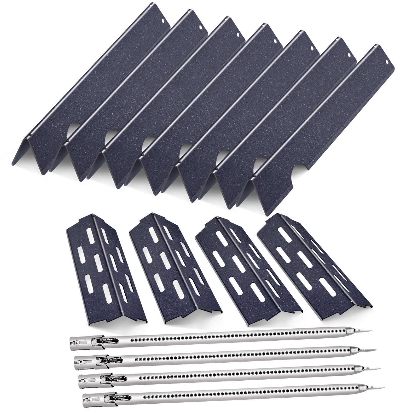 Grill Flavorizer Bars Grill Burners for Weber Genesis II E-410, S-410, Genesis II LX E-440, S-440, 67489, 67490, 67491, 66041, 66033, 66796, BBQ Gas Grill Replacement parts Heat Deflectors 17”