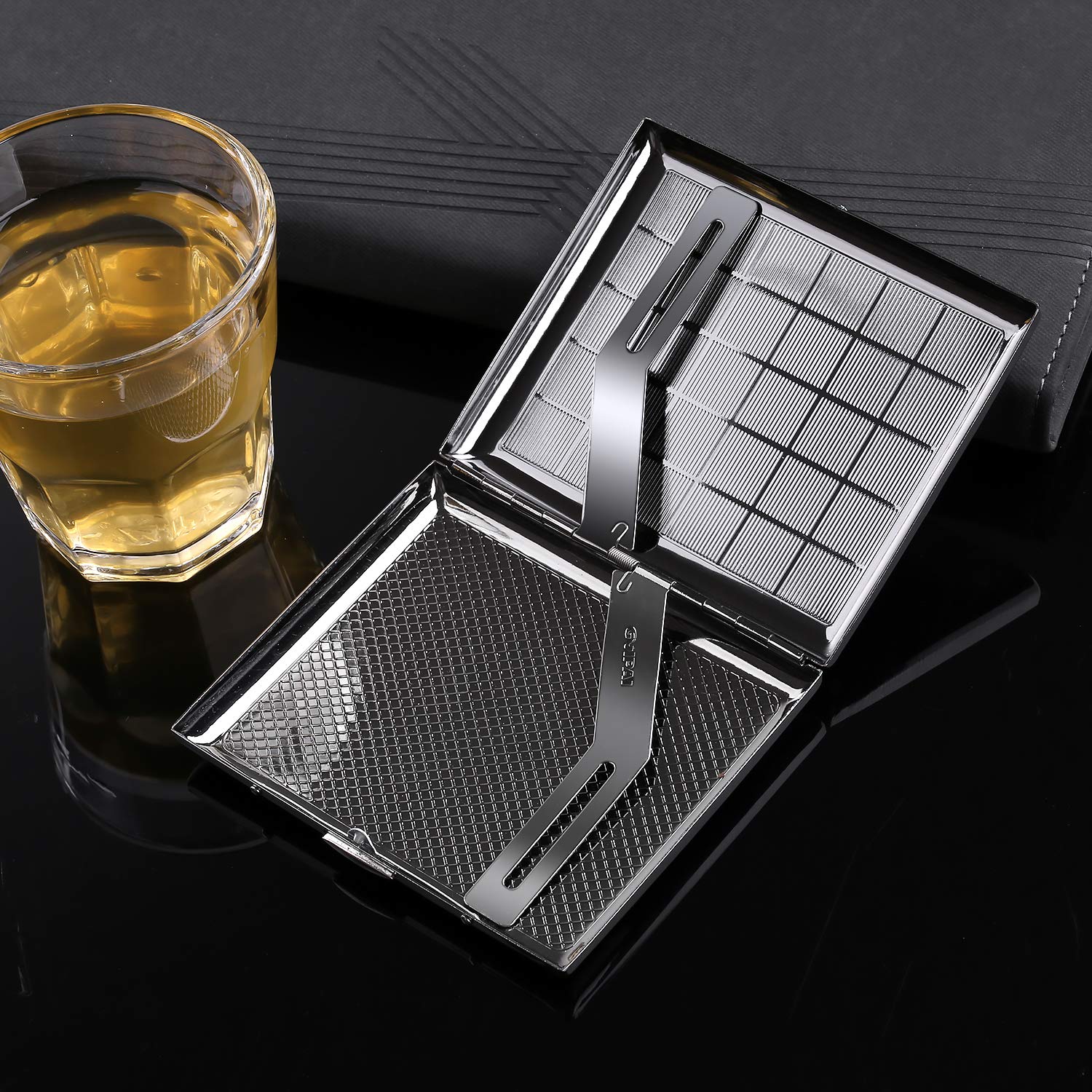 Cigarrillo Caja de Cigarrillos de Metal para 20 Cigarrillos, Caja de Cigarrillos Antiguos con Aspecto Elegante Grabado y cualidades Especiales (Celosía)