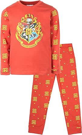 Harry Potter Hogwarts Crest Glitter Print Girl's lange of korte been pyjama's 11-12 jaar