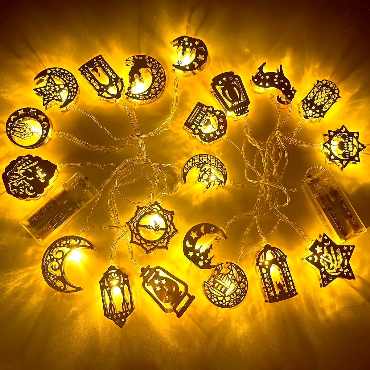 KLAGENA 2 Pack Ramadan Lights for Decoration, Eid Mubarak Lights ...