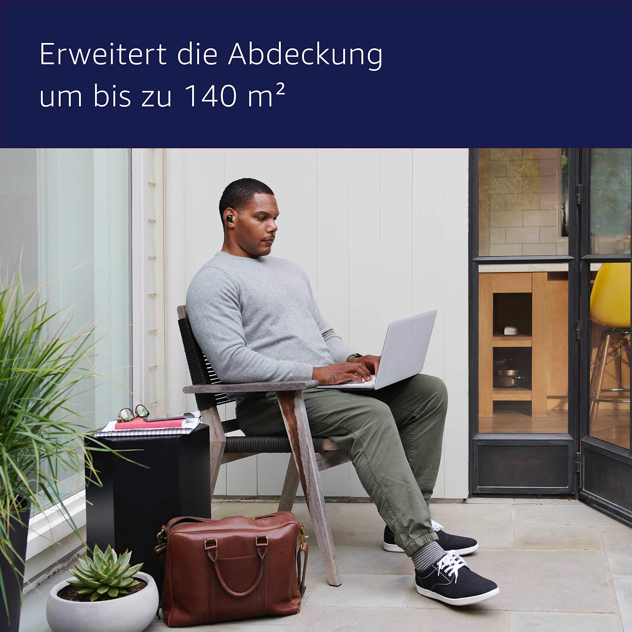 Amazon eero 6 Mesh-WLAN-Signalverstärker | Erweitert bestehendes eero-Netzwerk | Fügt bis zu 140 m² Wi-Fi-6-Abdeckung zu deinem bestehenden eero-Mesh-WLAN-Netzwerk hinzu | Einzelpack