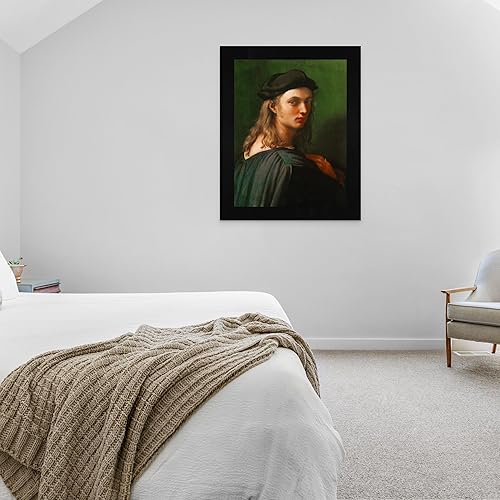 Vista 167 de Cabaña perdida de San Jorge y el dragón de Raphael Impresión en marco plano negro Reproducción de pintura de obras de arte fino Póster 2-San