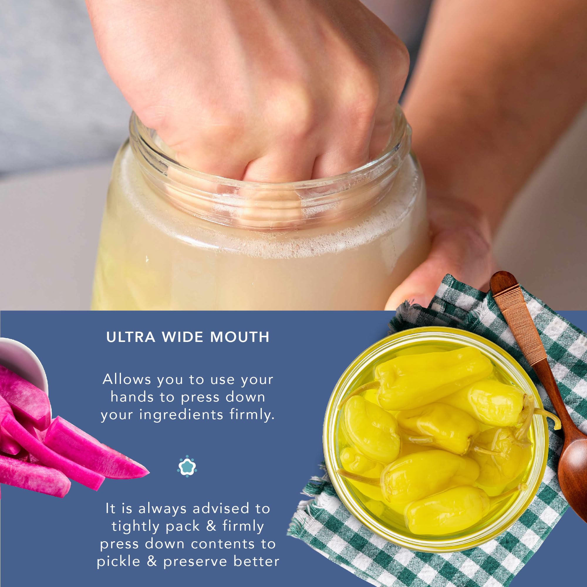 HEFTMAN Vaso de concha con abertura de drenaje de aire de 1 vía, 1,4 litros, 4 unidades, ideal para fermentación segura para kéfir, kimchi, chucrut, arrancador de masa fermentada, avena nocturna, 4