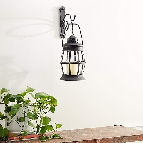 Deco 79 55477 Metal Glass Wall Sconce, 7"x19",Textured Bronze Finish
