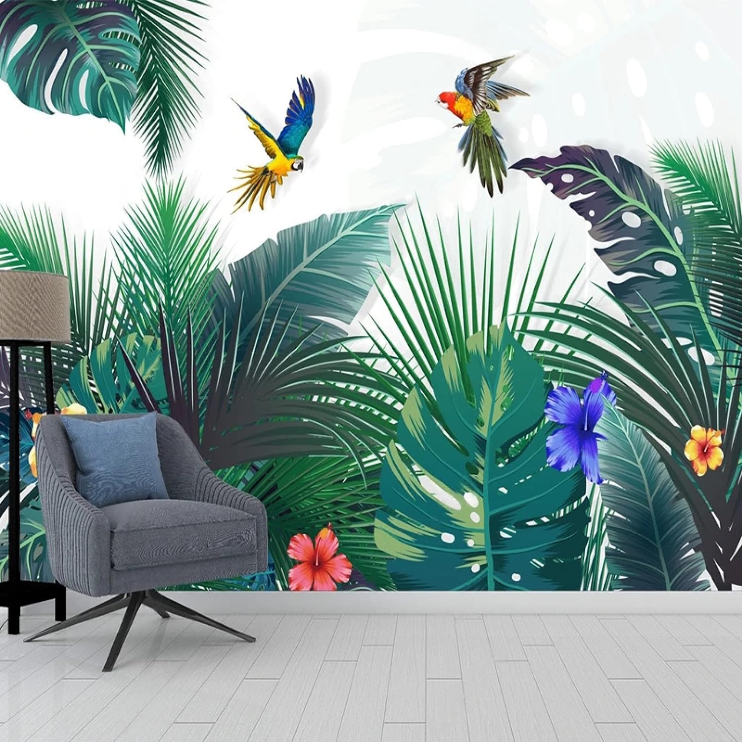 Papier Peint Mural 3D Autocollant Peler et Coller à Motif de Fleurs Géantes