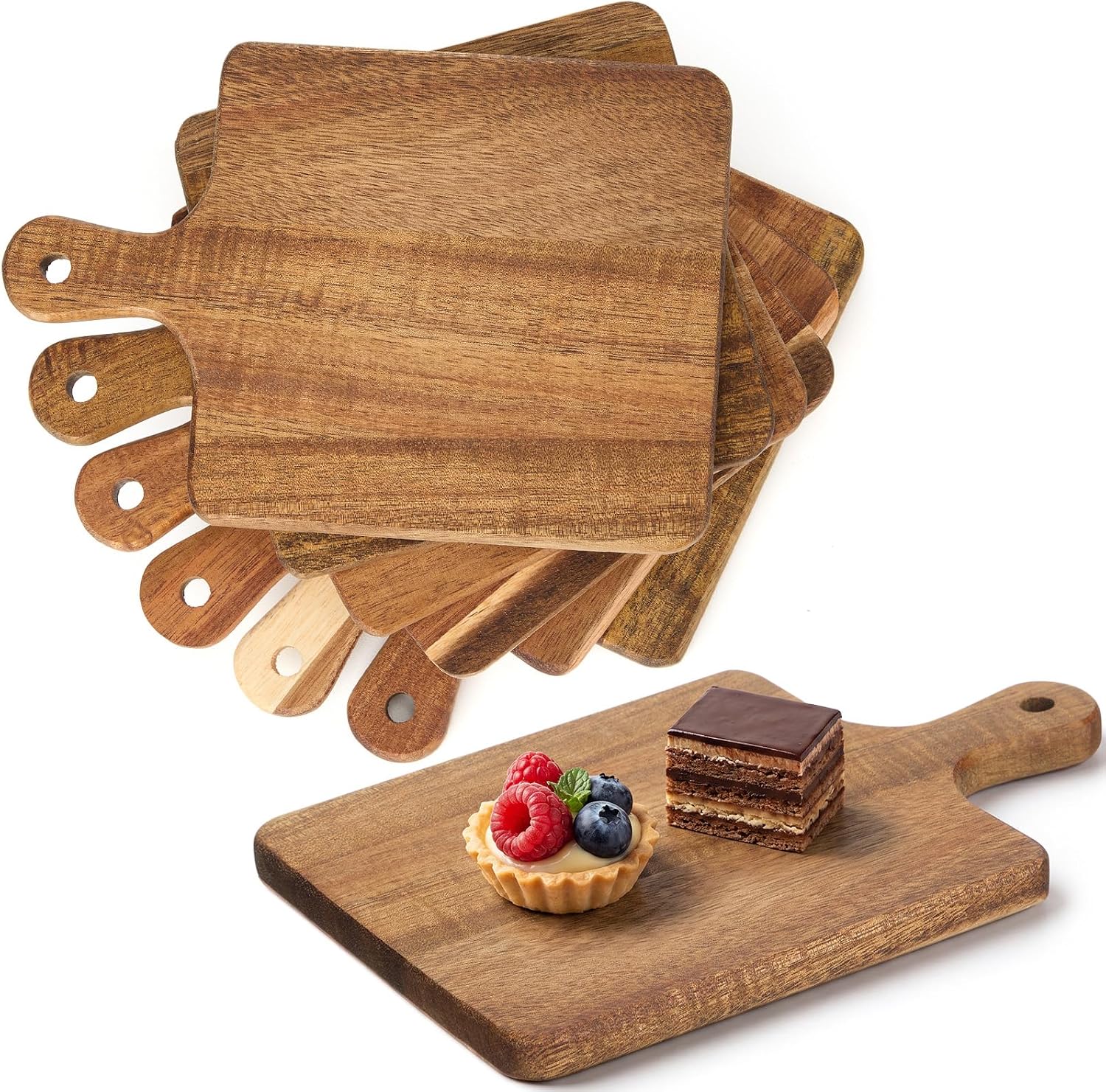 6 Pcs Mini Charcuterie Boards with Handle 5 x 7 Inch