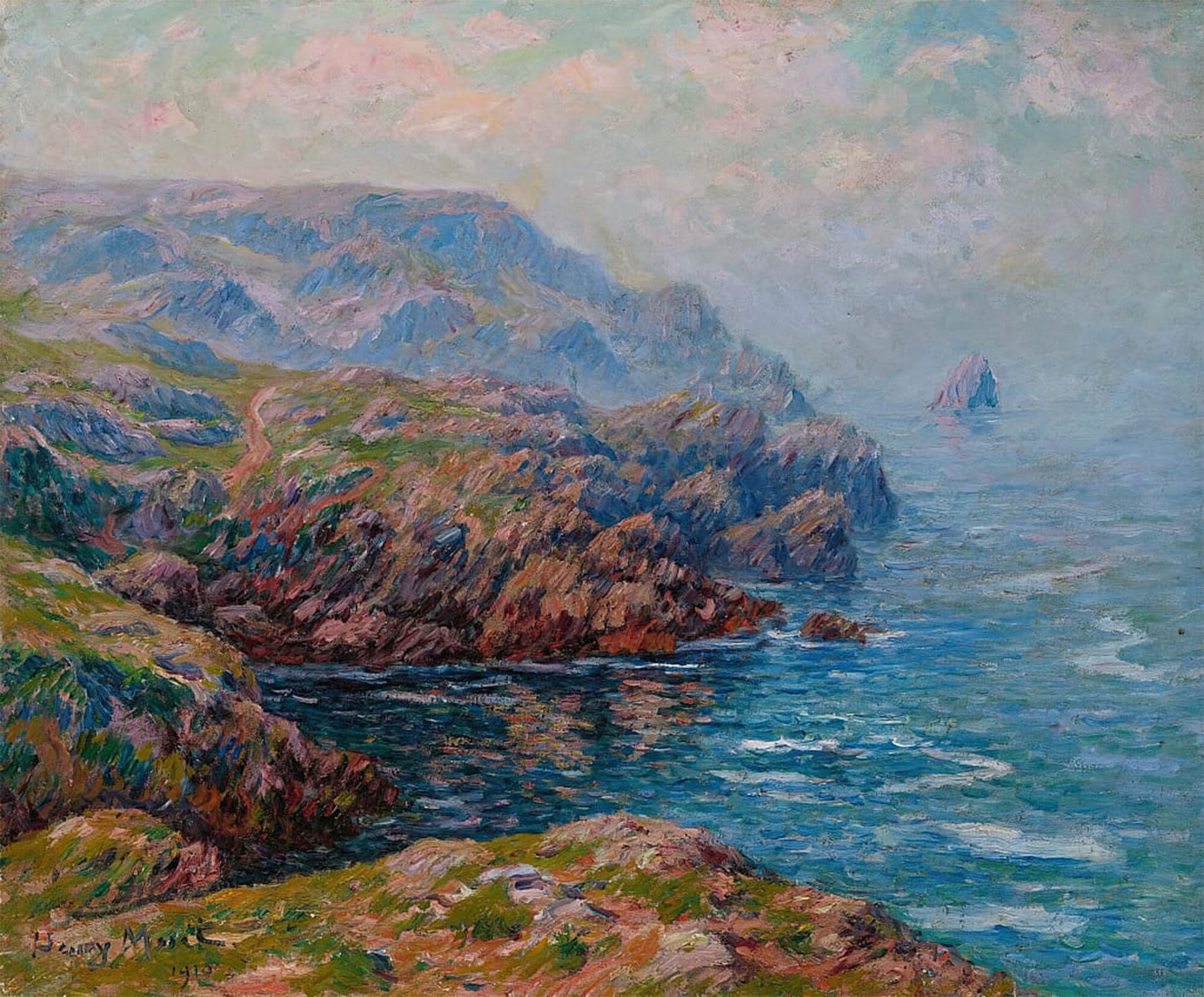 ARTXLXXBN Famous Painting Art Wall Decor Abstract Art Picture the Land of Cleden by Henry Moret Animal Pictures for Home Decor 60x90cm
