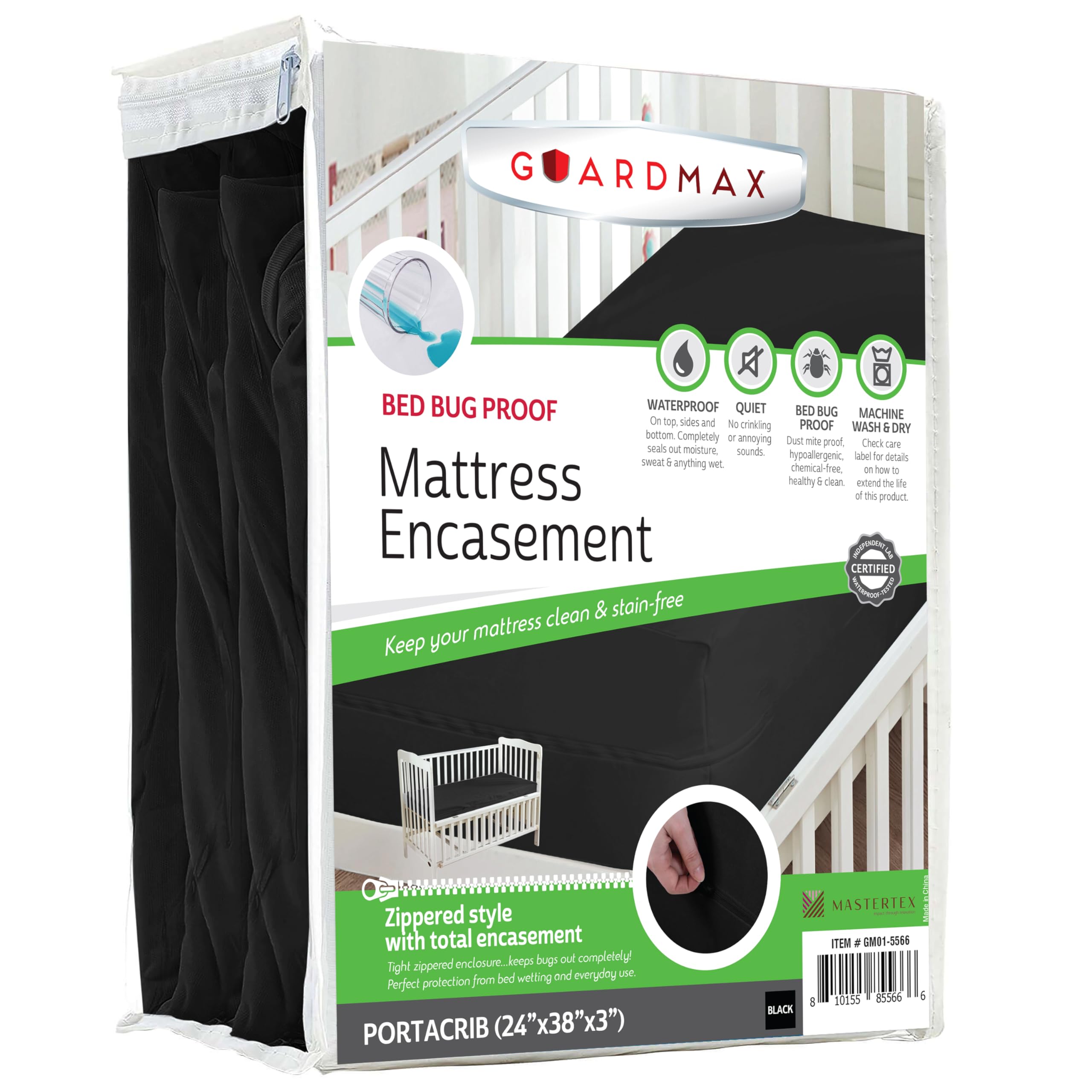 Guardmax Portacrib Mattress Protector Zippered, Bed Bug Mattress Cover