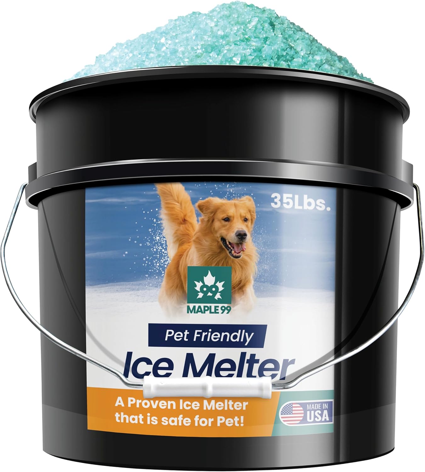 Pet Safe Ice Melt Safe for Concrete 35 lb Snow Salt Ice Melt Pet Friendly, Green Salt for Snow and Ice Removal, Sidewalk Salt, Driveway Salt, Snow Melt is Effective Up to -5