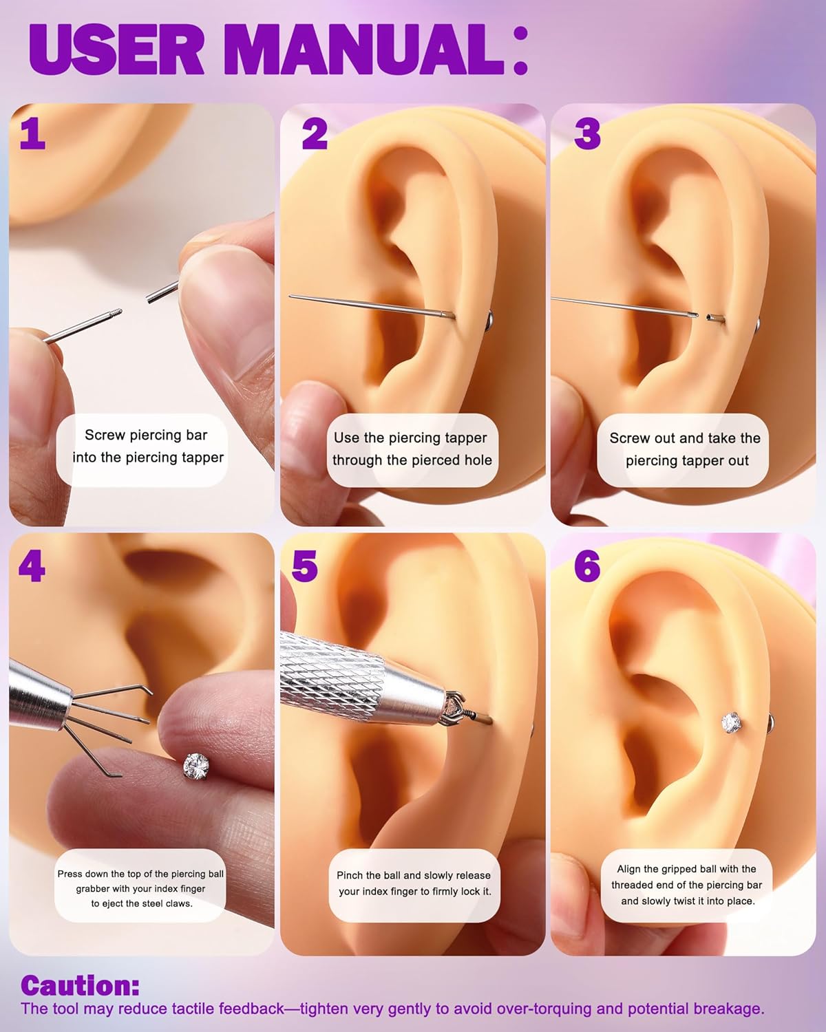 Jewseen 2PCS 20G/18G/16G Titanium Flat Back Nose Studs Internally Thread Cartilage Earring Studs Clear CZ Helix Tragus Earrings for Women Medusa Labret Stud Conch Piercing Jewelry Hypoallergenic - Image 4