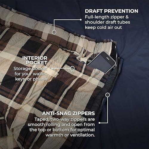 Miniatura 6 de TETON Celsius XL, -25, 20, 0 Degree - Saco de dormir duradero y cálido para adultos y niños. Camping hecho fácil y cálido. Saco de compresión