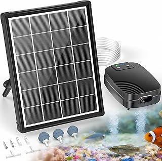 POPOSOAP 4W Solar Teichbelüfter, Solar Luftpumpe für Teich mit 2200 mAh Akku-Backup, 3 Betriebsmodi & getrenntem Solarmodul – ideal für kleinen Außenbereichsteich, Aquarium und Hydroponik-Systeme