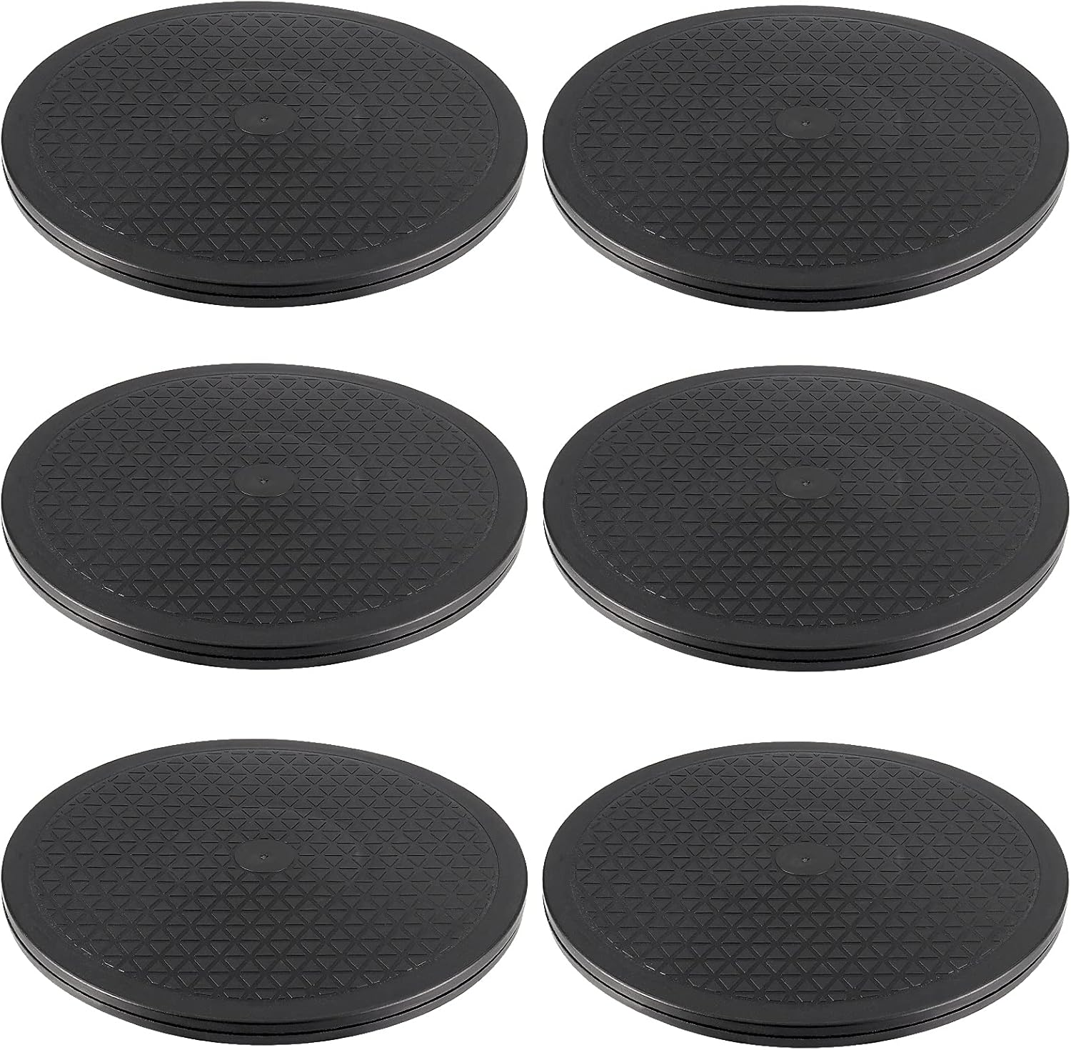 6 Pack 12 Inch Lazy Susan Turntable Organizer, Heavy Duty Rotating Swivel Stand, Single Sided 360 ° Turntable with Steel Ball Bearings for Laptops TV Computer Monitor