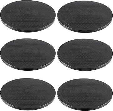6 Pack 12 Inch Lazy Susan Turntable Organizer, Heavy Duty Rotating Swivel Stand, Single Sided 360 Turntable with Steel Ball Bearings for Laptops TV Computer Monitor