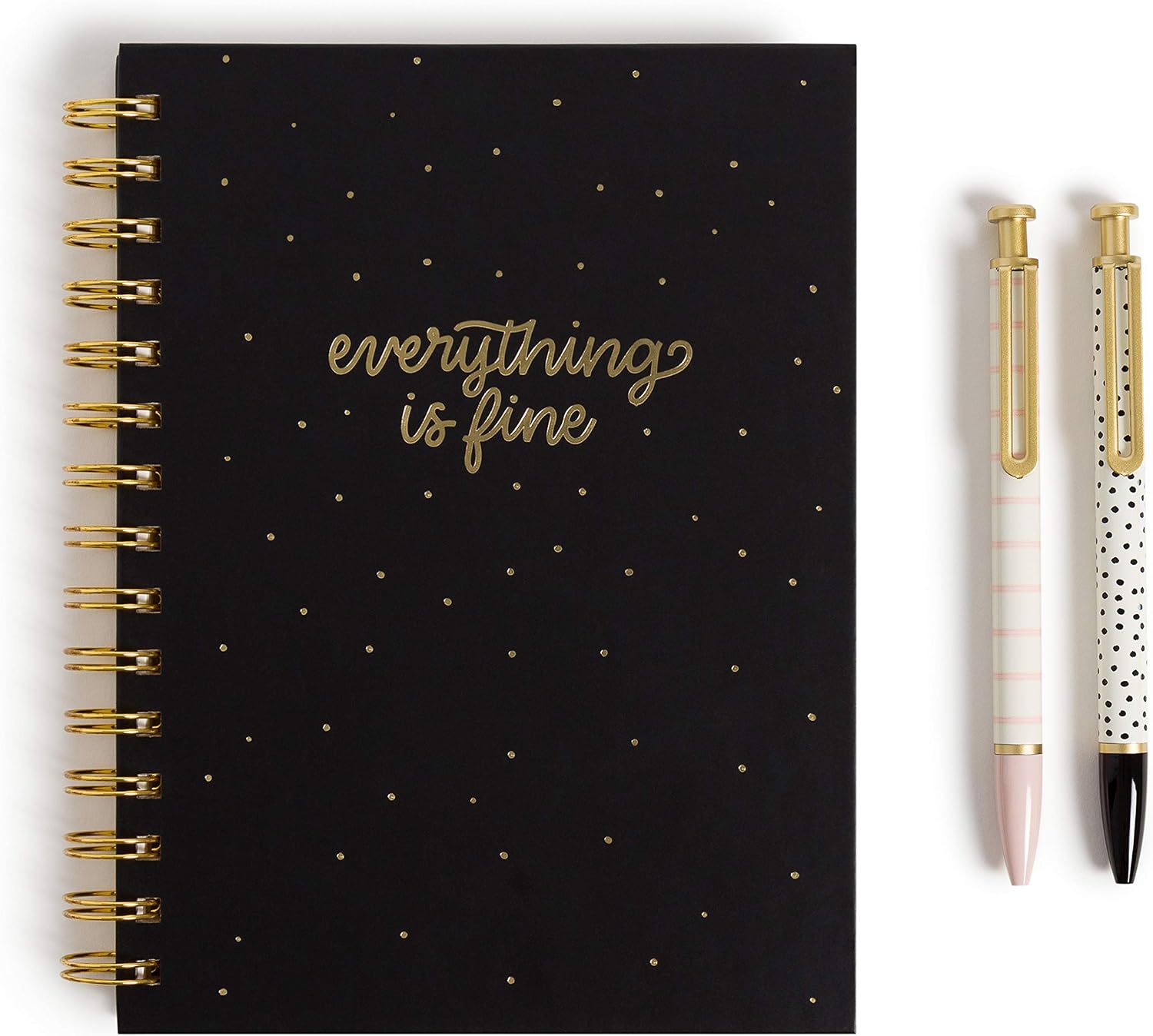 U Brands Coastal Comfort Wellness Spiral Journal, Silver Hardware, 6” x 8”