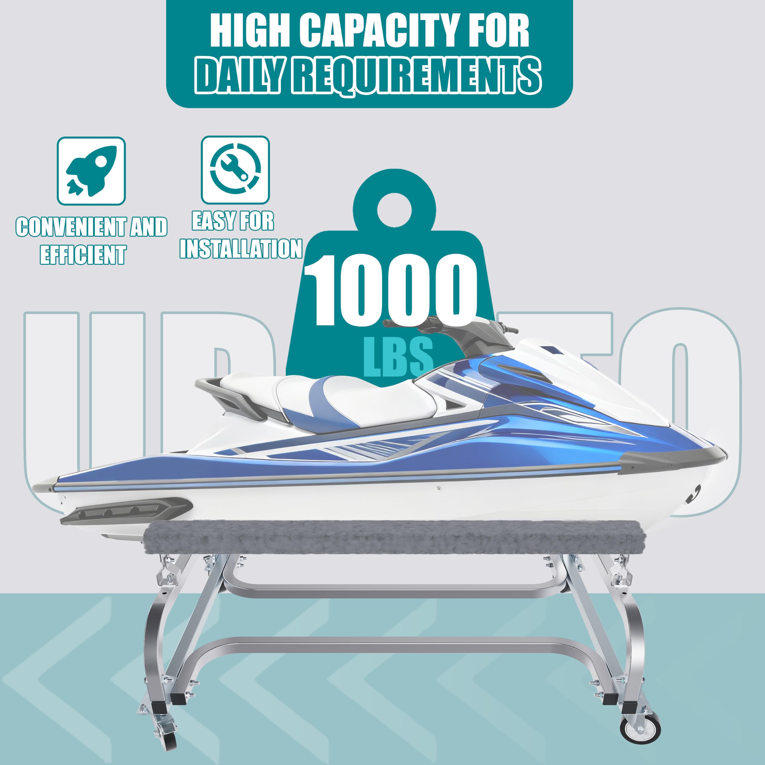 ECOTRIC 1000 LBS Capacity Watercraft PWC Dolly Boat Jet Ski Stand