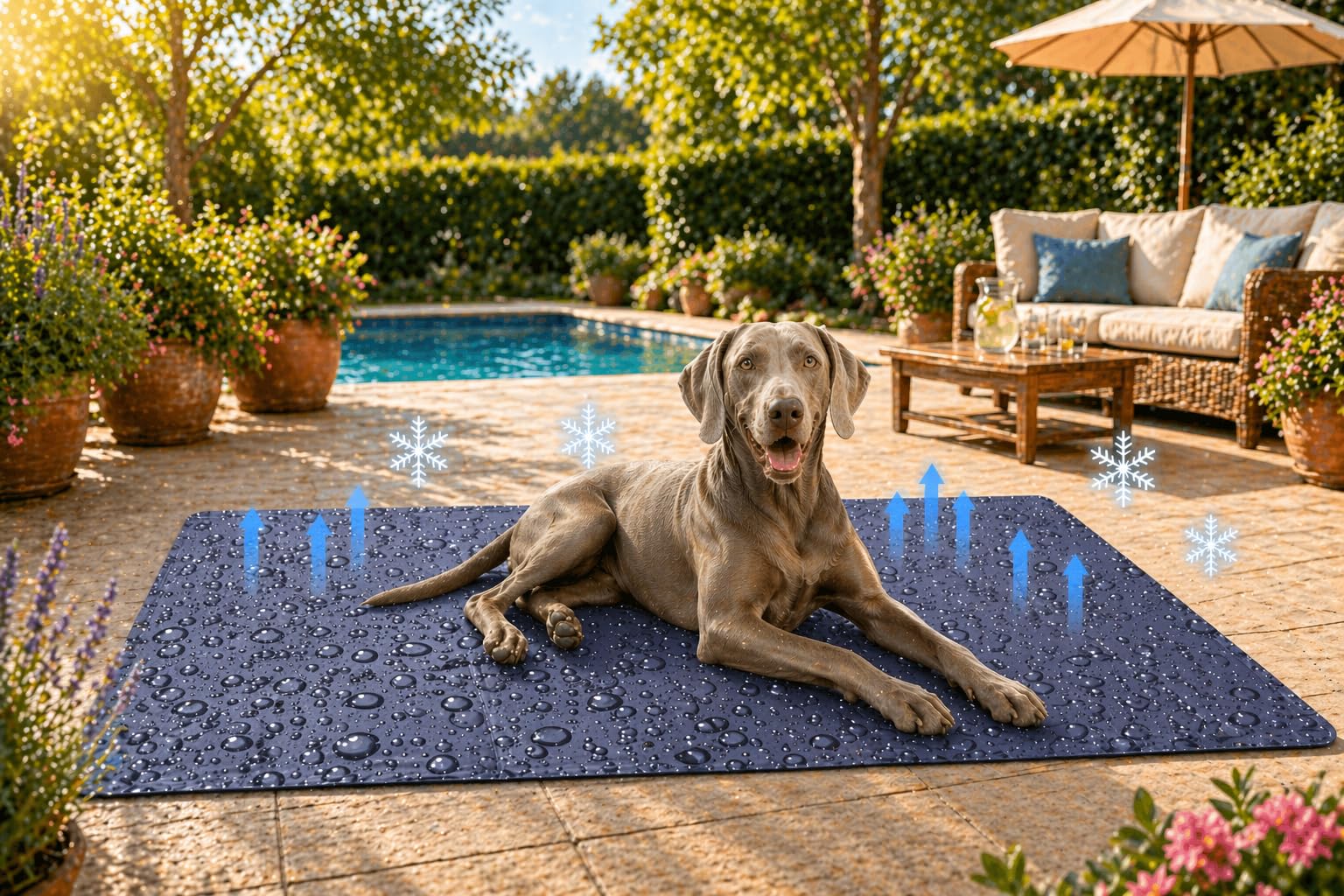 FLAMINGO Tapis rafraichissant Chien - Gris 120x80 cm - Polyester avec Gel et Mousse - imperméable - Pliable - Facile à Nettoyer - été - Type Tapis rafraichissant Chat
