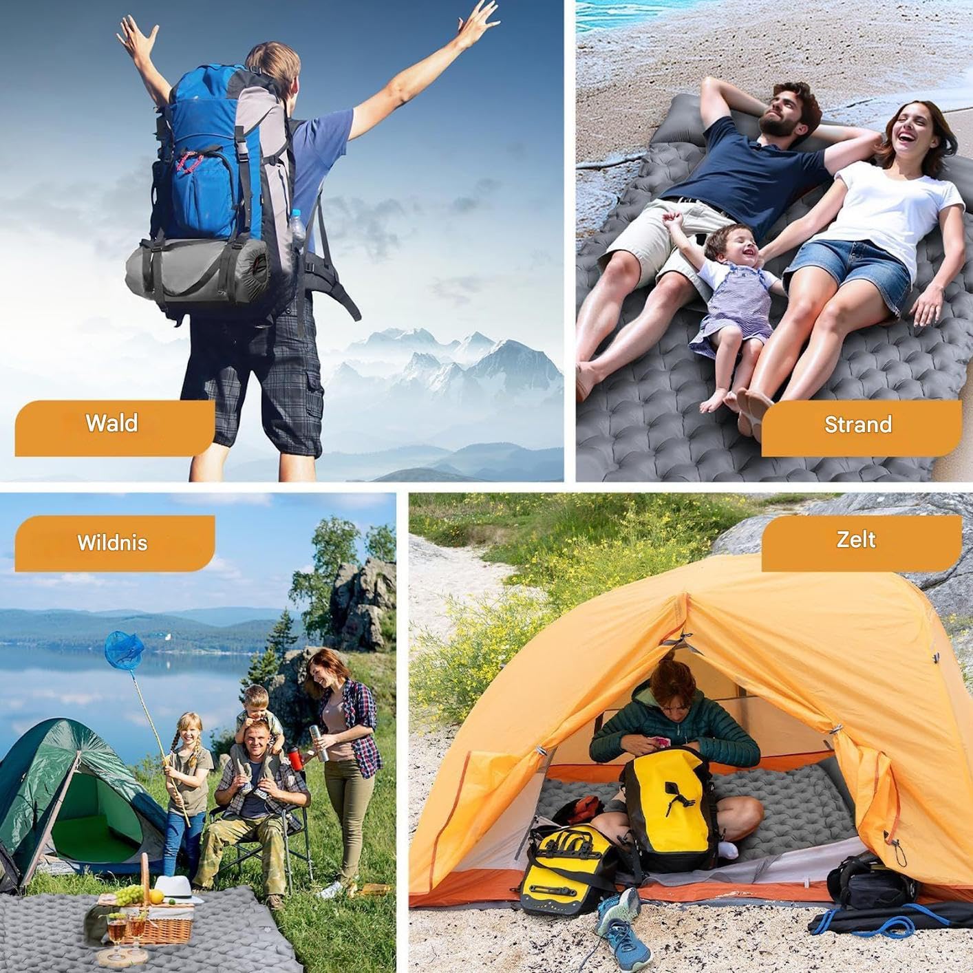 Materac Napowietrzany Camping Wodoodporna Napompowywana Mata Do Spania 2 | Składane Przenośne Wyposażenie Namiotu Na Wędrówki Piknik Łowienie Parków Spacery