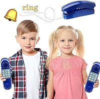 Vista 6 de Swingset - Juego de 2 teléfonos Swingset, juego de columpio, teléfono de plástico con llave numérica para niños, patio de recreo al aire libre, Azul