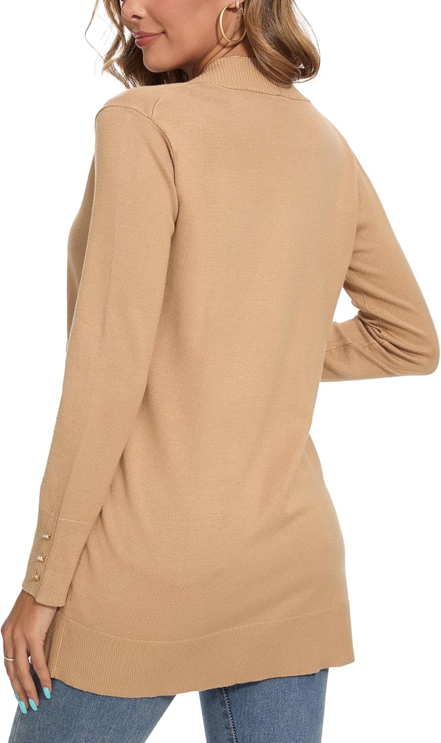 Cardigan for Women Dressy Long Sleeve Casual Open Front Knit Cardigan Sweaters Pockets - Image 5