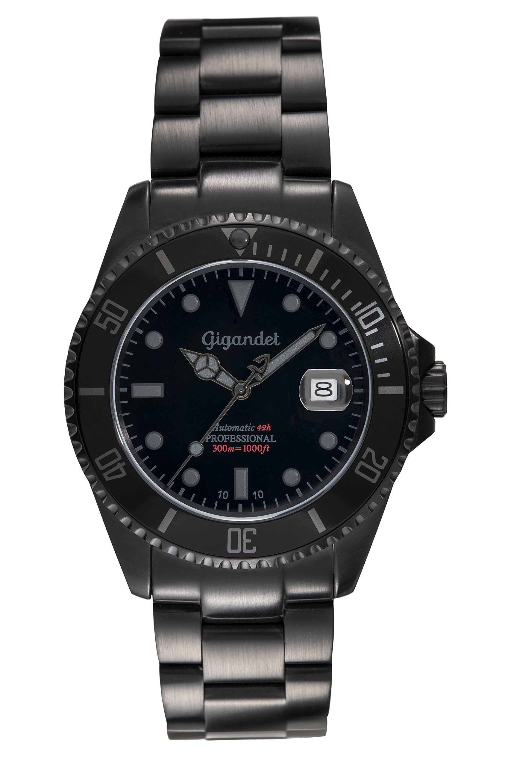 Gigandet Reloj de Hombre Automático Sea Ground Reloj de Buceo Analógico Correa de Acero Negro G2-010