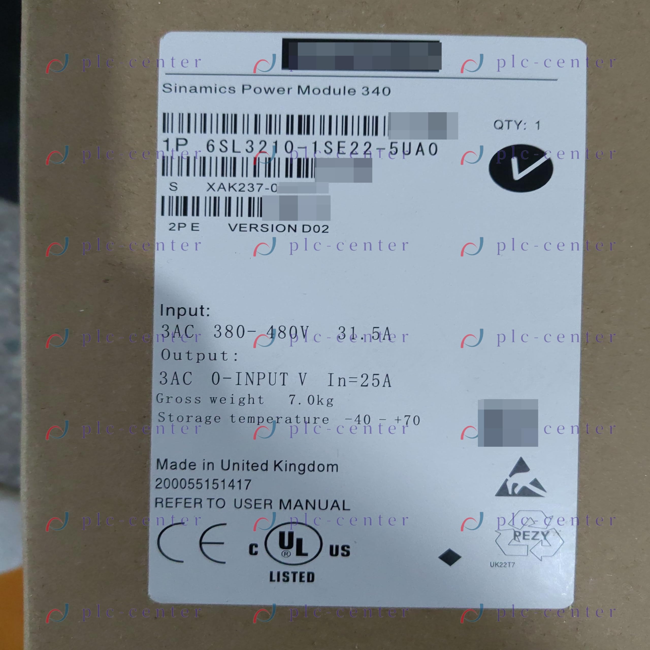 6SL3210-1SE22-5UA0 New ONE 6SL3210-1SE22-5UA0 in Box