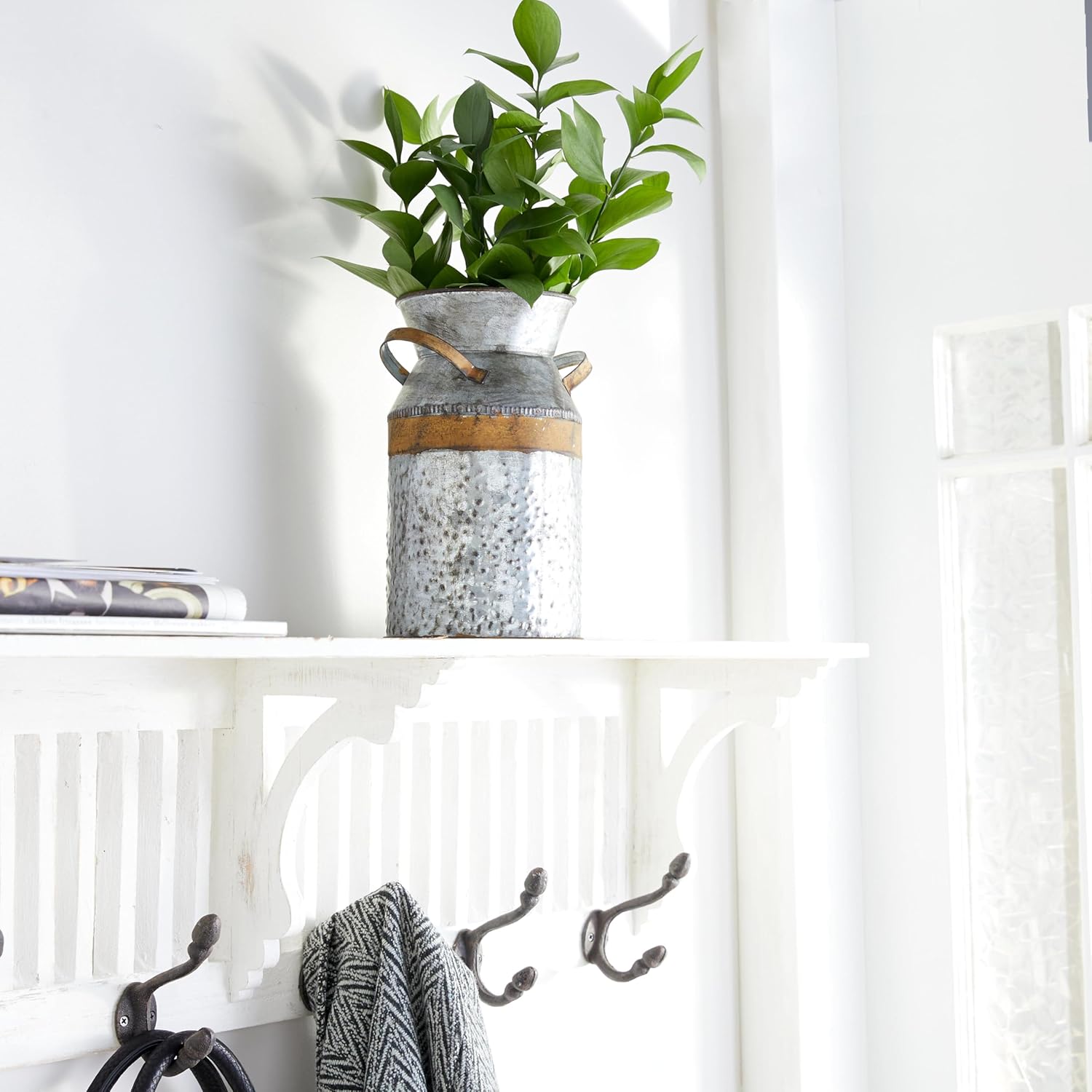 Gray and Rust Tin Farmhouse Jar-Shaped Table Vase