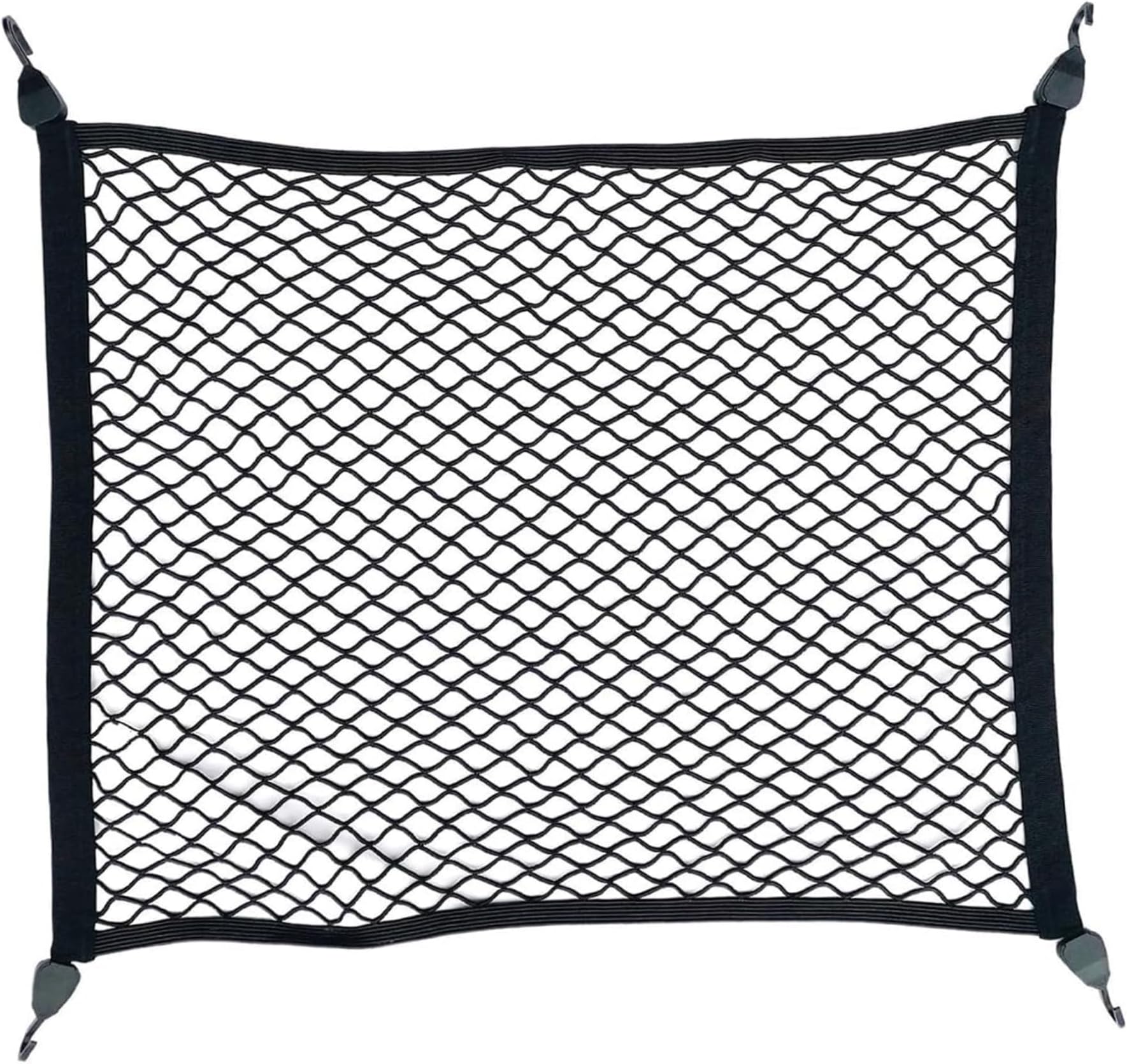 Baggage Net 24x16inch Cargo Net with Hook Even Mesh Elastic Bungee with Fine Edging All-Purpose Truck Car for Trunk Roof Car Boot